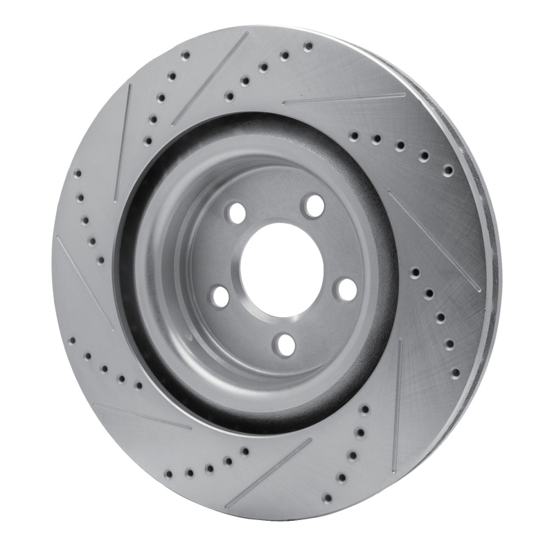 Chrysler 300 Brake Rotor (1) - Front Left - R1 Concepts - Drilled & Slotted - Silver - `05-`23